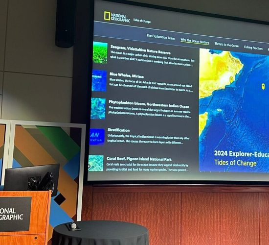Presenting the Tides of Change project at the National Geographic Explorer's Festival in June 2025